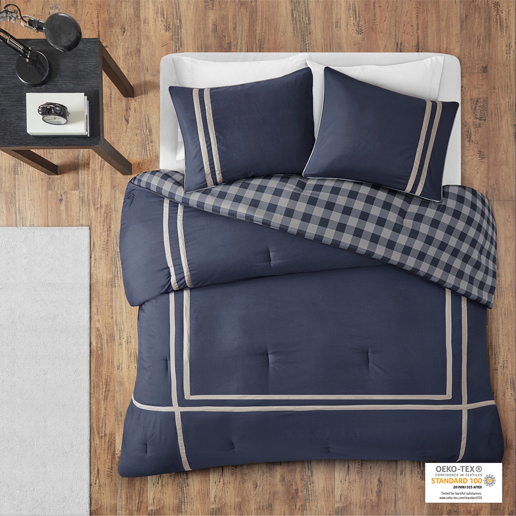 Intelligent Design ID10-021 Waterfall Comforter Set Blue Twin//Twin XL